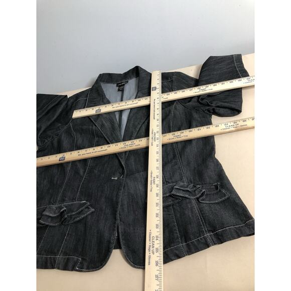 Lane Bryant Women Jacket Plus 22W 1 Button Front Office Siren Lapel Notch Retro - Picture 7 of 8